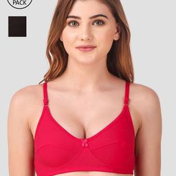 Fasense Women Pack Of 2 Solid Non Padded Non-Wired All Day Comfort Everyday Bra BVCOM0-image-84