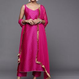 Shedika Women Printed Regular Kurta with Trousers & With Dupatta-3
