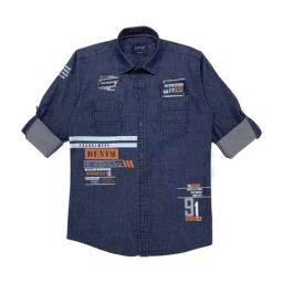 Cavio Kids Blue Printed Full Sleeves Shirt-image-36