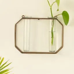 ExclusiveLane Transparent & Gold Glass Wall Planters-image-26