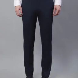 Cantabil Navy Blue Regular Fit Trousers-image-89