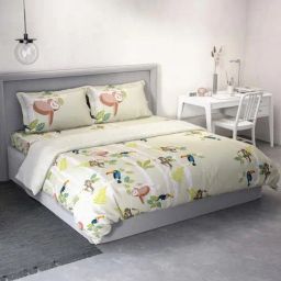 DDecor Printed Green 136 TC Cotton Queen Bedding Set-image-54