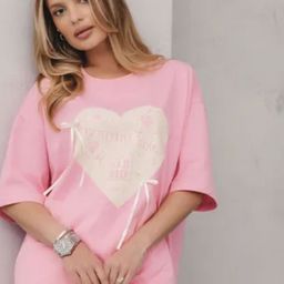 LULU & SKY Women Graphic Printed Round Neck Pure Cotton Oversized T-shirt-picture-2