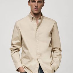 MANGO MAN Button-Down Collar Casual Shirt-image-35