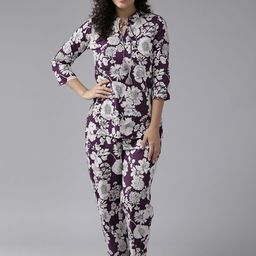 Prakrti Women Printed Pure Cotton Night suit-image-33