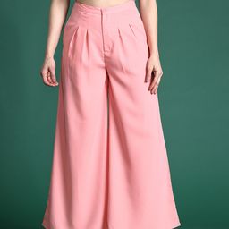 DressBerry Women Flared Pleated Trousers-image-15