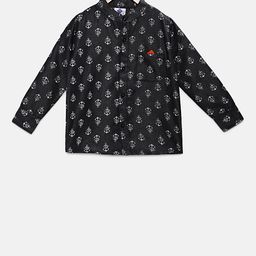 TONYBOY Boys Black & White Regular Fit Printed Casual Shirt-50