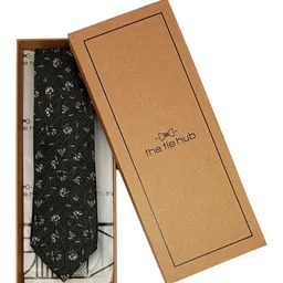 The Tie Hub Men Printed Silk Woollen Broad Tie-image-39