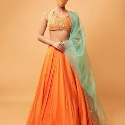 Quench A Thirst Embroidered Beads and Stones Ready to Wear Lehenga & Blouse With Dupatta-picture-40