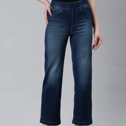 SHOWOFF Blue Denim Straight Fit Mid Rise Jeans-image-99