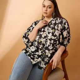 all about you Women Plus-Size Floral Printed Top-image-32