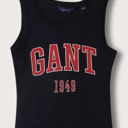 Gant Kids Navy & Red Cotton Printed T-Shirt-image-49