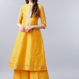 Vishudh Yellow Yoke Design Thread Work Kurta-picture-33