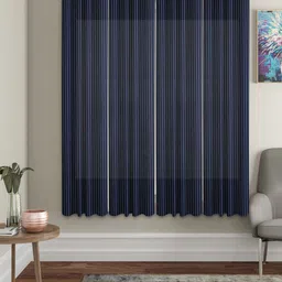 HOSTA HOMES Blue Set of 4 Striped Window Curtain-image-36