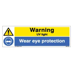 SUNSIGNS  Warning Uv Light, Wear Eye Protection Signages Size 450x150 mm HP Print + Vinyl, SN0149-image-54
