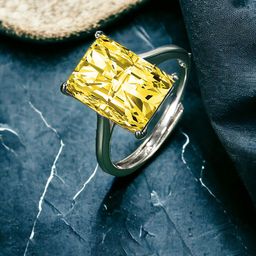 Designs & You Silver-Plated CZ Stone-Studded Adjustable Finger Ring-image-65