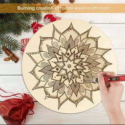little blooms MDF Wooden Board for Painting – Circle Canvas, Wooden Board for Craft, String Art Board, Wood for Craft, Cardboard for Craft; Versatile for Creative Projects [Pack of 5] (12 inch) image 2