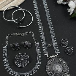 NAMAN ARTS Silver-Plated Jewellery Set-image-83