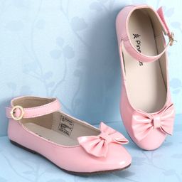 Pine Kids Ballerinas with Velcro Closure & Bow Applique- Pink-image-97