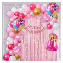 Special You Barbie Theme Birthday Decoration Items Kits with Barbie Theme Foil Balloons Decorative Kit Pink  - Pack of 68 Items-image-40