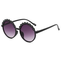 SYGA Children's Cute Flower Mirror Retro Round Fashionable Sunglasses. - Black-image-21