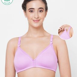 ECOMAMA Organic Cotton Spandex Antimicrobial Nursing Bra - Violet Tulle-image-2