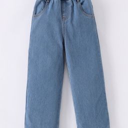 Mark & Mia Washed Cotton Jeans With Bunny Patch At Back - Blue-image-88