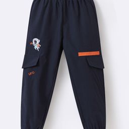 Mark & Mia Full Length Trouser with Space Theme Embroidery - Navy Blue-image-76