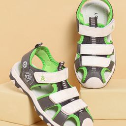 Pine Kids Sandals with Velcro Closure & Colour Block Design - Grey-image-33