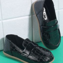 SHOES FOR JUNIORS Self Designed Loafers - Black-image-82