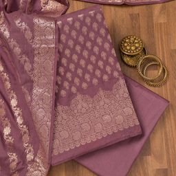 Koskii Ethnic Motifs Woven Design Zari Banarasi Unstitched Dress Material-image-71
