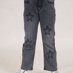 KiddoPanti Girls Jean Flared Acid Wash Stretchable Jeans-image-52
