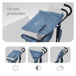R for Rabbit Pixie Buggie Stroller with Adjustable Canopy - Blue image 4