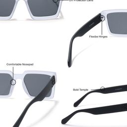 Eyejack Unisex Square Sunglasses with UV Protected Lens 1126CL1030 image 5