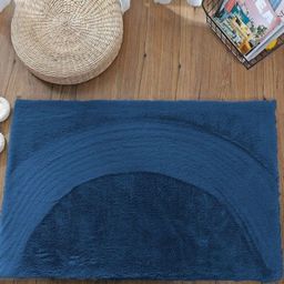 RADECOR Navy Blue Super Soft Fluffy Anti-Skid Bath Mat-image-74