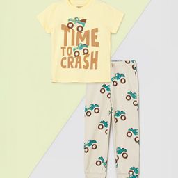 max Boys Graphic Printed Pure Cotton T-shirt & Pyjamas Night suit-picture-49