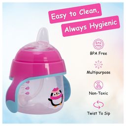Adore Fauna! The Mini Soft Spout Sipperwith Gravity Ball & Twin Handle - 270ml- Pink image 5