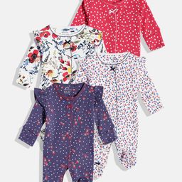 NEXT Infant Girls POPPY FRUITS Pack of 4 Printed Pure Cotton Sleepsuit-1