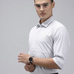 Park Avenue Slim Fit Checked Formal Shirt-image-59
