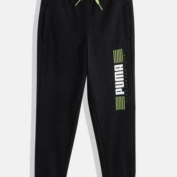 Puma Boys Black Regular Fit dryCELL Brand Logo Print Youth Regular Fit Mid-Rise Joggers-image-52