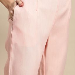 Anouk Women Peach-Coloured Ethnic Motifs Thread Work Kurta with Trousers & With Dupatta image 4