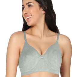 IN CARE Grey Cotton T-Shirt Bra-image-4