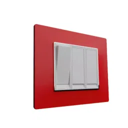 HOSPER 8 Module (Square) Cute Red Polycarbonate Modular Switch Cover Plate, RR07-48