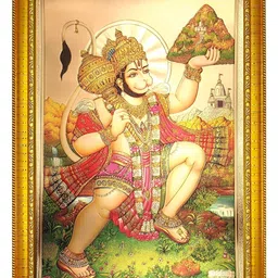 ADA Handicraft Gold-Toned Bajrangbali Wooden Wall Photo Frame-image-51