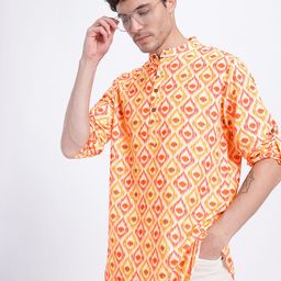 Anouk Rustic Ethnic Motifs Printed Roll-Up Sleeves Straight Kurta-image-93