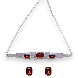 AccessHer Women Silver-Plated Silver Artificial Stones Necklace-picture-17