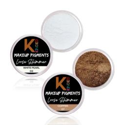 KINDED Makeup Pigments Loose Shimmer Powder Eyeshadow 03 White Pearl & 07 Copper Combo-image-68