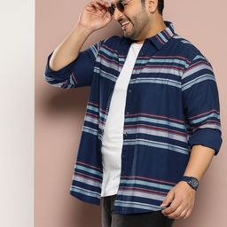 Sztori Men Horizontal Striped Cotton Casual Shirt-image-59