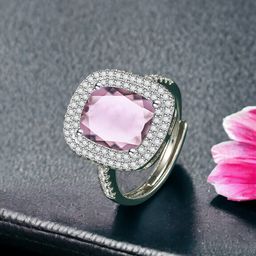 Designs & You Silver-Plated Cubic Zirconia Studded Adjustable Finger Ring-image-70