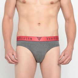 Van Heusen Men Grey Solid Colour Fresh Briefs-15